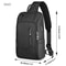 Waterproof Anti-theft Chest Crossbody Bag for Men Oxford Leisure Satchel with USB Multi-Pockets Sling Bag for Male