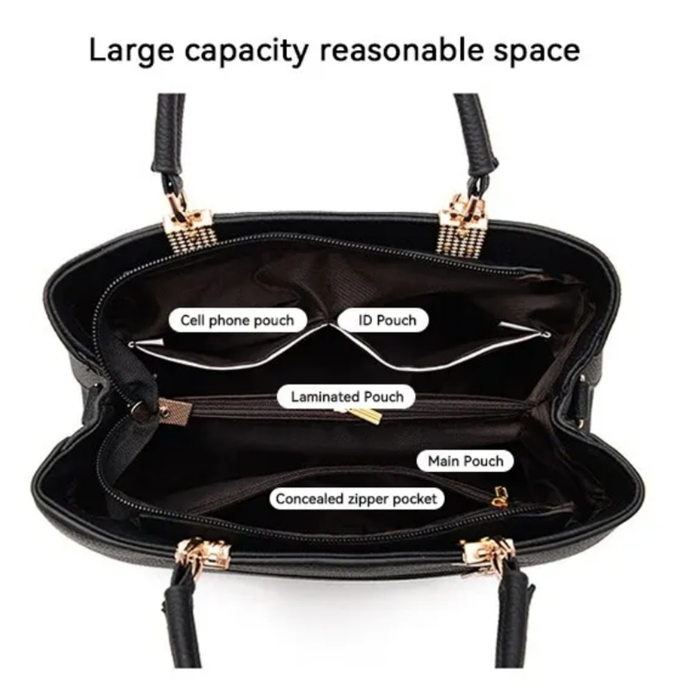 Large Capacity Fashion Solid Color One Shoulder Bag With Bow Portable Bandolera Casual Satchel Cros 4