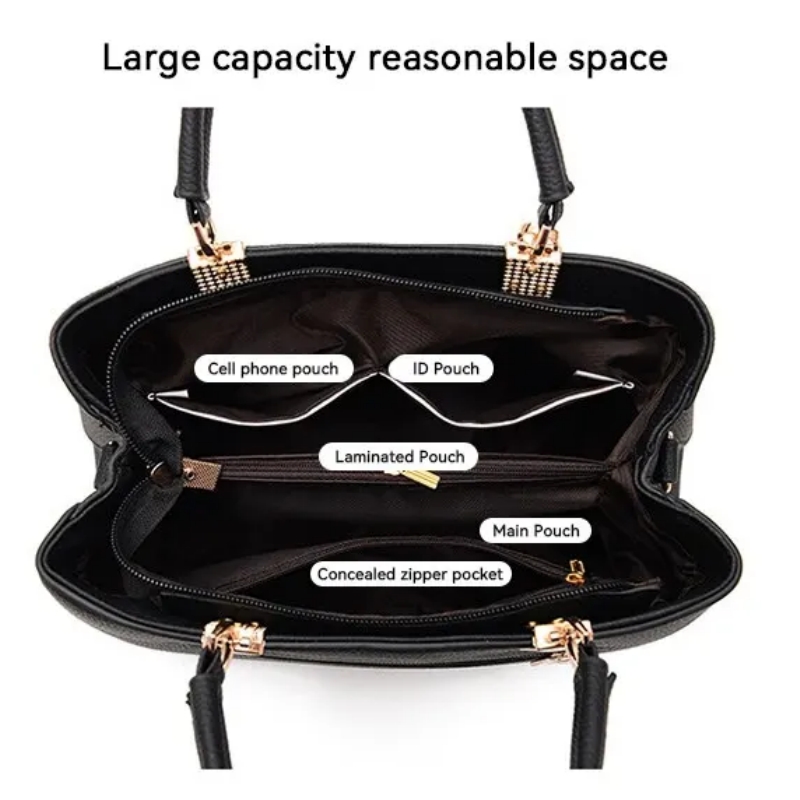 Large Capacity Fashion Solid Color One Shoulder Bag With Bow Portable Bandolera Casual Satchel Cros 4