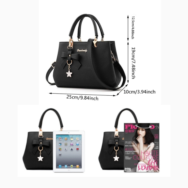 Large Capacity Fashion Solid Color One Shoulder Bag With Bow Portable Bandolera Casual Satchel Cros 5
