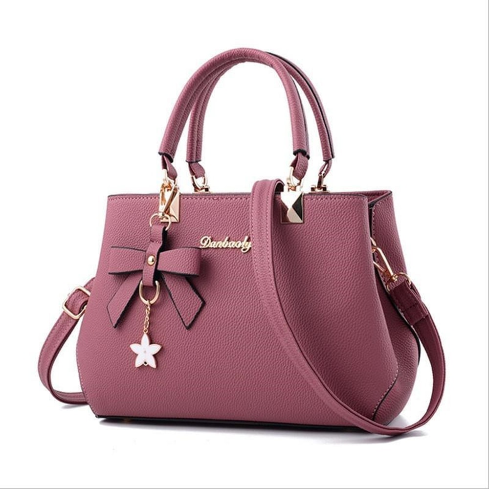Large Capacity Fashion Solid Color One Shoulder Bag With Bow Portable Bandolera Casual Satchel Cros 7