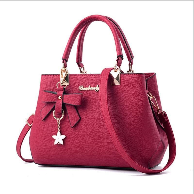 Large Capacity Fashion Solid Color One Shoulder Bag With Bow Portable Bandolera Casual Satchel Cros 8