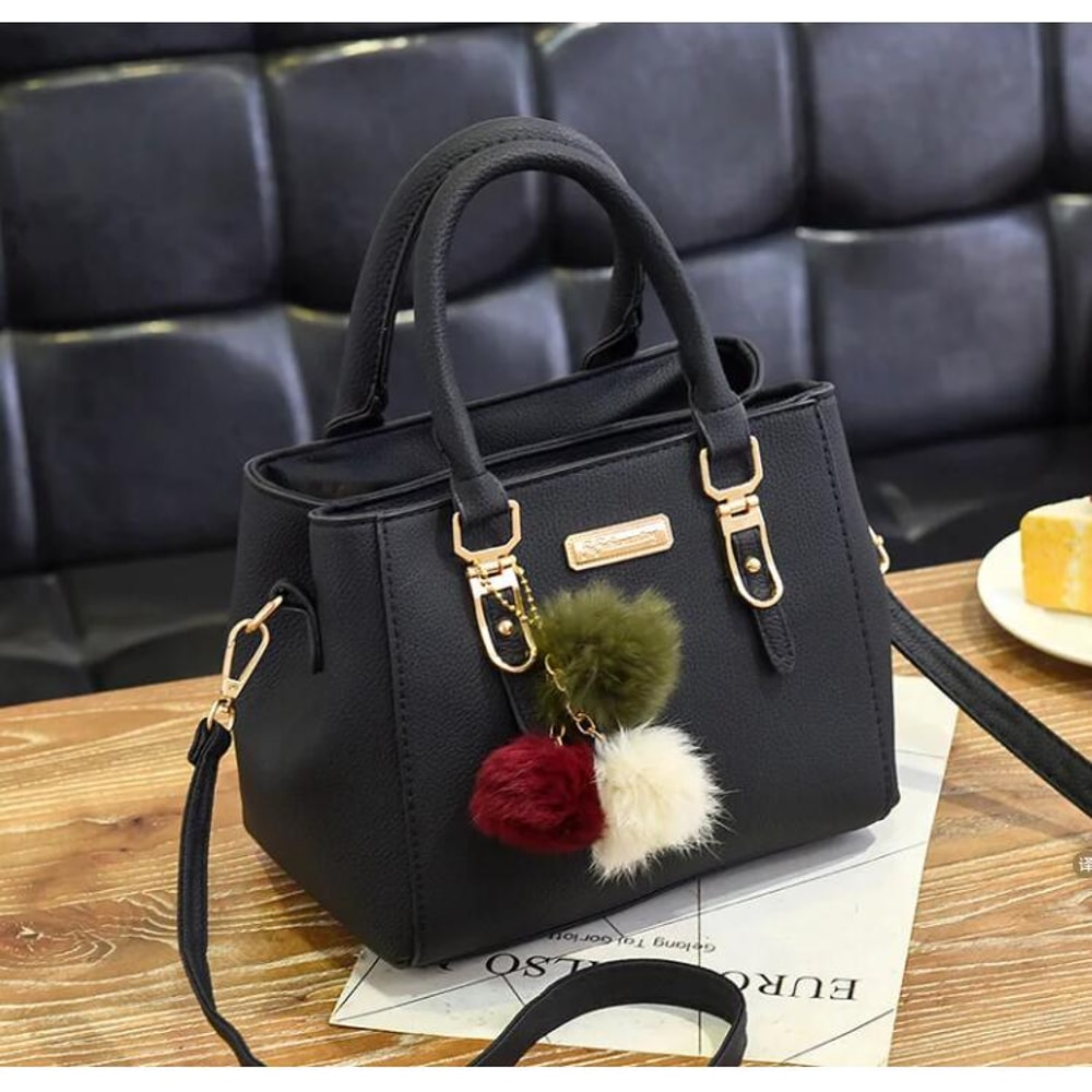 Large Capacity Fashion Solid Color One Shoulder Bag with Bow, Portable Bandolera Casual Satchel Cross-body Handbag