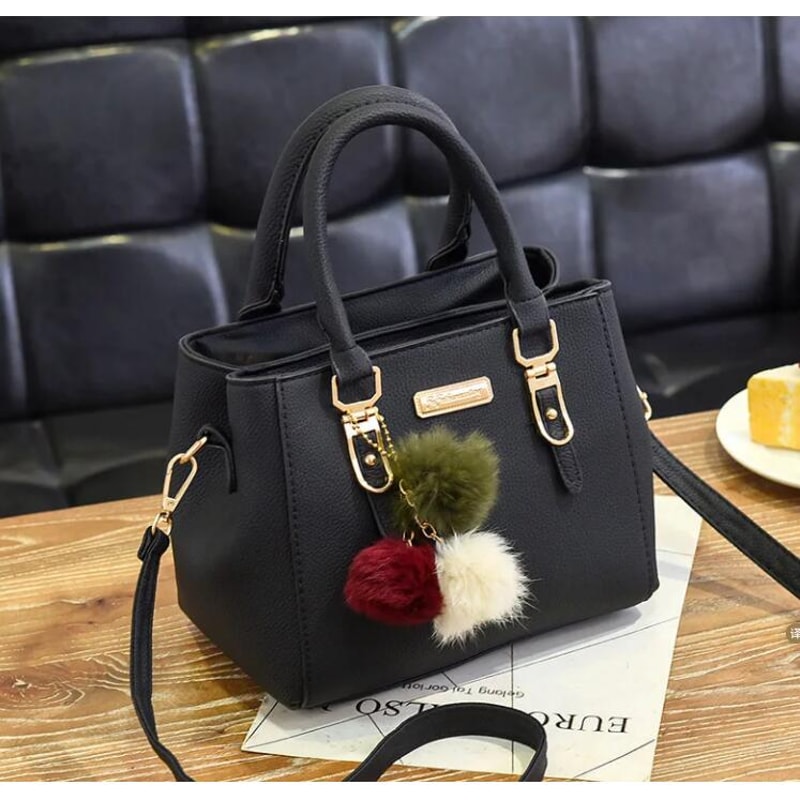 Large Capacity Fashion Solid Color One Shoulder Bag with Bow, Portable Bandolera Casual Satchel Cross-body Handbag
