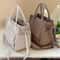 Solid Color For Daily Use Hand Washable Corduroy Tote Bag With Multiple Pockets Versatile Crossbody 2