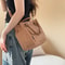 Solid Color For Daily Use Hand Washable Corduroy Tote Bag With Multiple Pockets Versatile Crossbody 8