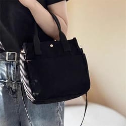 corduroy tote bag, hand washable satchel, everyday crossbody or shoulder bag, solid color bag with multiple pockets