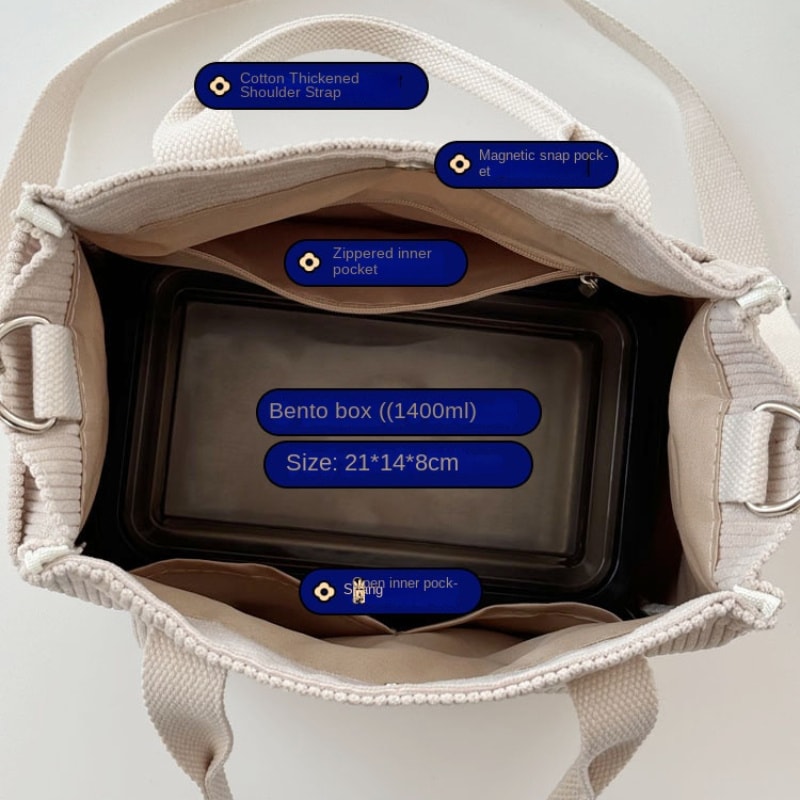 Corduroy Tote Bag Hand Washable Satchel Everyday Crossbody Or Shoulder Bag Solid Color Bag With Mul 2