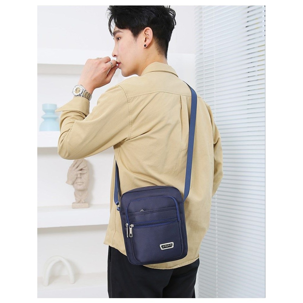 Waterproof Nylon Crossbody Bag Large Satchel Messenger Shoulder Bags For Men Casual Travel Handbags 2