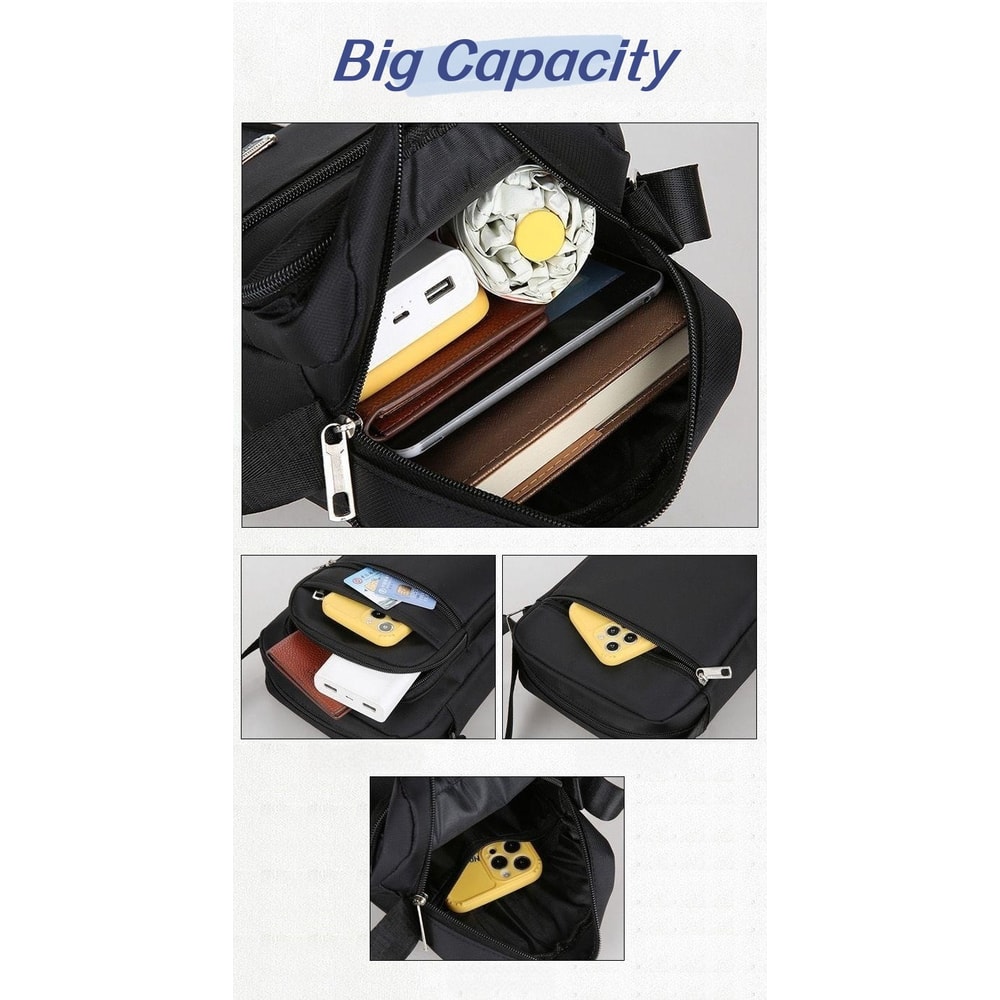 Waterproof Nylon Crossbody Bag Large Satchel Messenger Shoulder Bags For Men Casual Travel Handbags 3