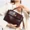 Trendy Luxury Women Messenger Bags Soft Leather Brown Suede Hand Held Totes With Gold Buckle Should 2