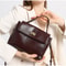 Trendy Luxury Women Messenger Bags Soft Leather Brown Suede Hand Held Totes With Gold Buckle Should 2