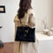 Trendy Luxury Women Messenger Bags Soft Leather Brown Suede Hand Held Totes With Gold Buckle Should 5