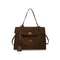 Trendy Luxury Women Messenger Bags Soft Leather Brown Suede Hand Held Totes With Gold Buckle Should 7