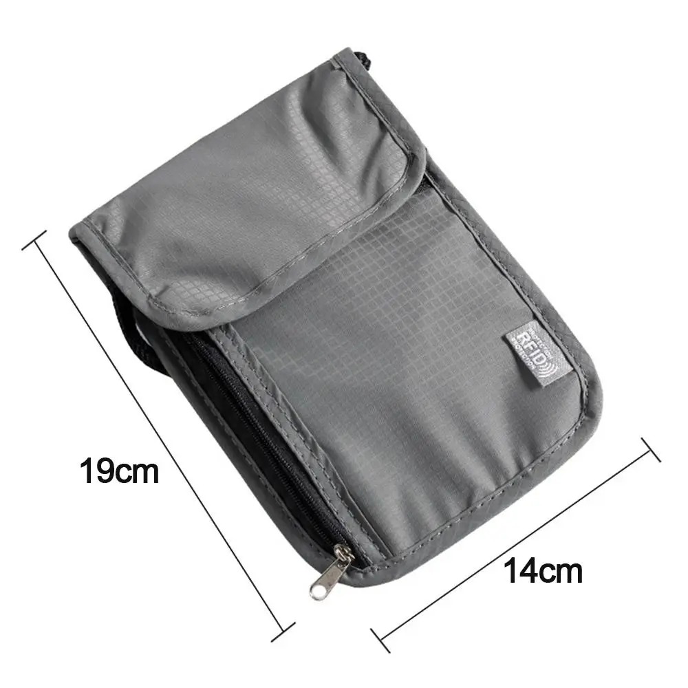 Black Waterproof Nylon Travel Storage Bag Card Neck Wallet Money And Passport Pouch Travel Document 4