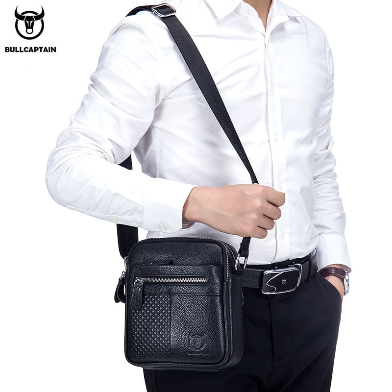 Leather Shoulder Messenger Bag For Men CrossBody Satchel Travel Briefcase Handbag 2