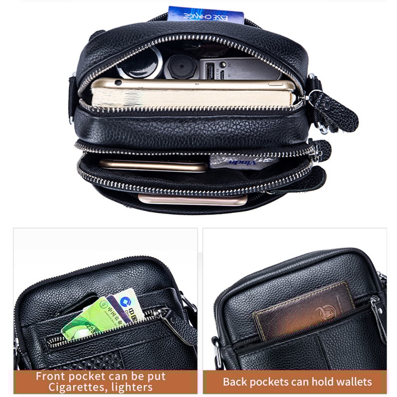 Leather Shoulder Messenger Bag For Men CrossBody Satchel Travel Briefcase Handbag 3