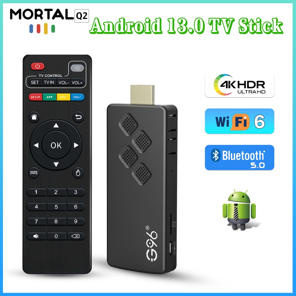 Highperformance Android TV Stick Dual Wifi 8K ATV Infrared Remote Control 0