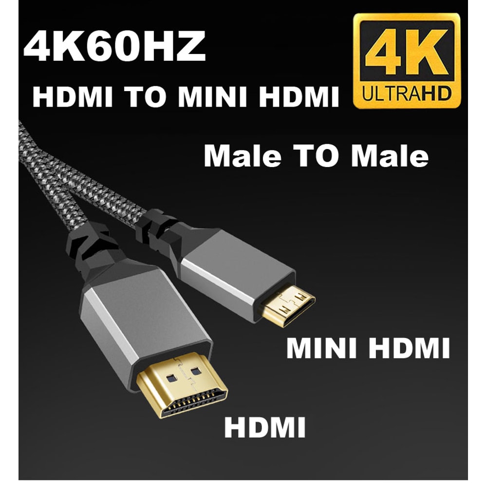 MINI HDMI To HDMI Cable Male A Male HD Adapter Converter For TV Camera 2