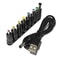 Universal USB Power Cable To DC Jack Charging Cord With Selectable Tips For CCTV Cameras And TV Box 0