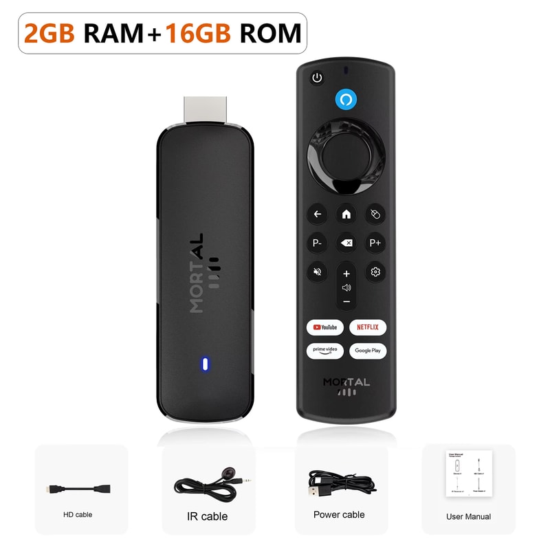 Mortal Android TV Stick Home Theater Support Wifi Voice Remote Allwinner Quad Core 6