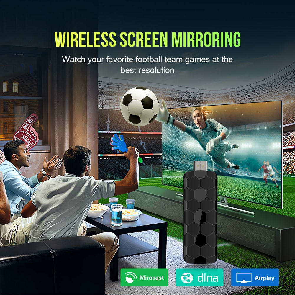 Mini TV Stick Wifi Android ATV RAM ROM Voice Remote Global Streaming TV Box 5