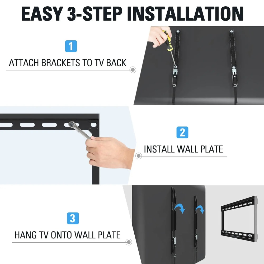 Universal TV Wall Mount Bracket For TV Adjustable Low Profile Flat TV Mount For LCD LED Monitor 2