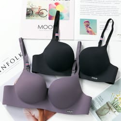 sexy ice silk wireless bra for women seamless bralette push up one piece ab cup adjustable straps candy color lingerie