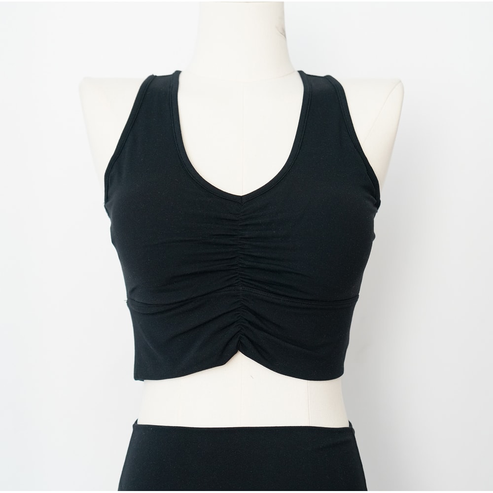 Seamless Solid Color Sports Bra Backless Gym Top Halter Yoga Bra Fitness Scrunch Workout Tank Top F 6