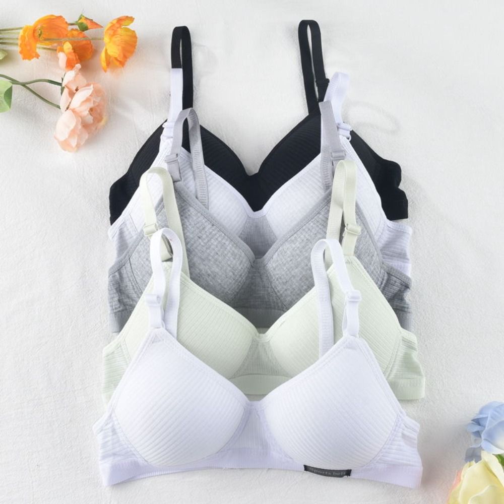 Teen Sports Bra New Simple Cotton Comfortable Sleep Bra Without Steel Ring For Girls 0