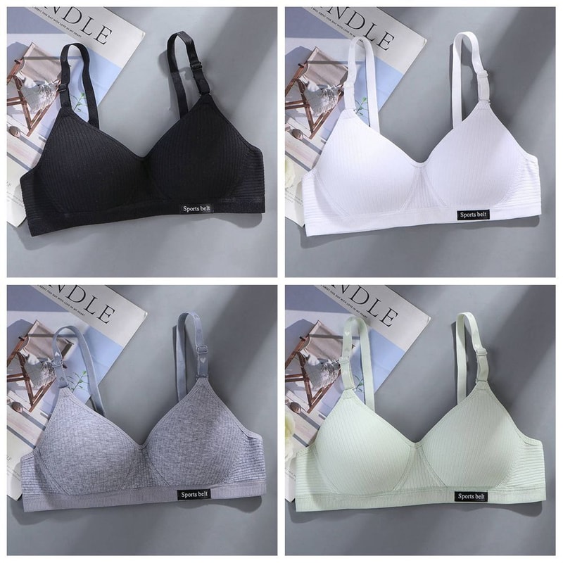 Teen Sports Bra New Simple Cotton Comfortable Sleep Bra Without Steel Ring For Girls 4