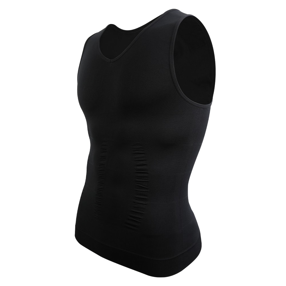 Mens Compression Slimming Shirt V Neck Body Shaper Muscle Tank Top Tummy Vest Shapewear 5