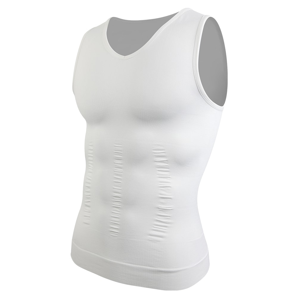 Mens Compression Slimming Shirt V Neck Body Shaper Muscle Tank Top Tummy Vest Shapewear 6