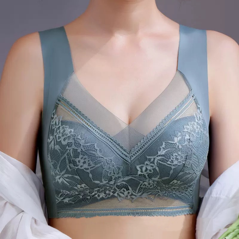 Bra Anti Sagging Thin Vest Women Padded Comfort Ice Silk Seamless Female Brassier Breath Bra 0