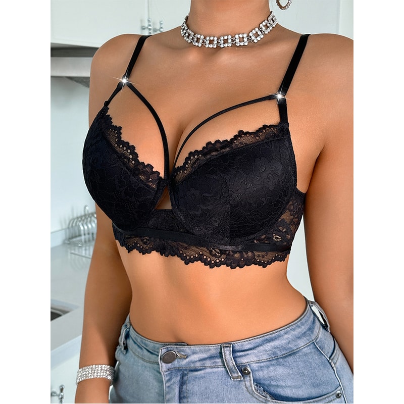 Women's Sexy Lace Bra Underwire Push-Up Support Anti-Sagging Cup Comfortable Bra Beautiful Breasts for Daily Wear