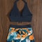Women Spliced Lace Up Fashion Printed Bikini Set Surfing Bathing Suit Swimwear 3