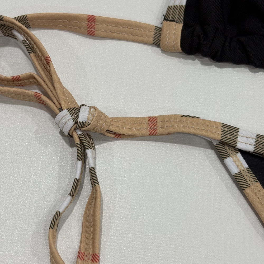 Sexy Two Pieces Bikini Set Luxury Brand Design Stripe Halter Swimwear Women Female Swimsuit 1