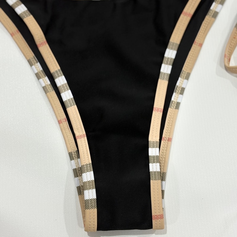 Sexy Two Pieces Bikini Set Luxury Brand Design Stripe Halter Swimwear Women Female Swimsuit 3