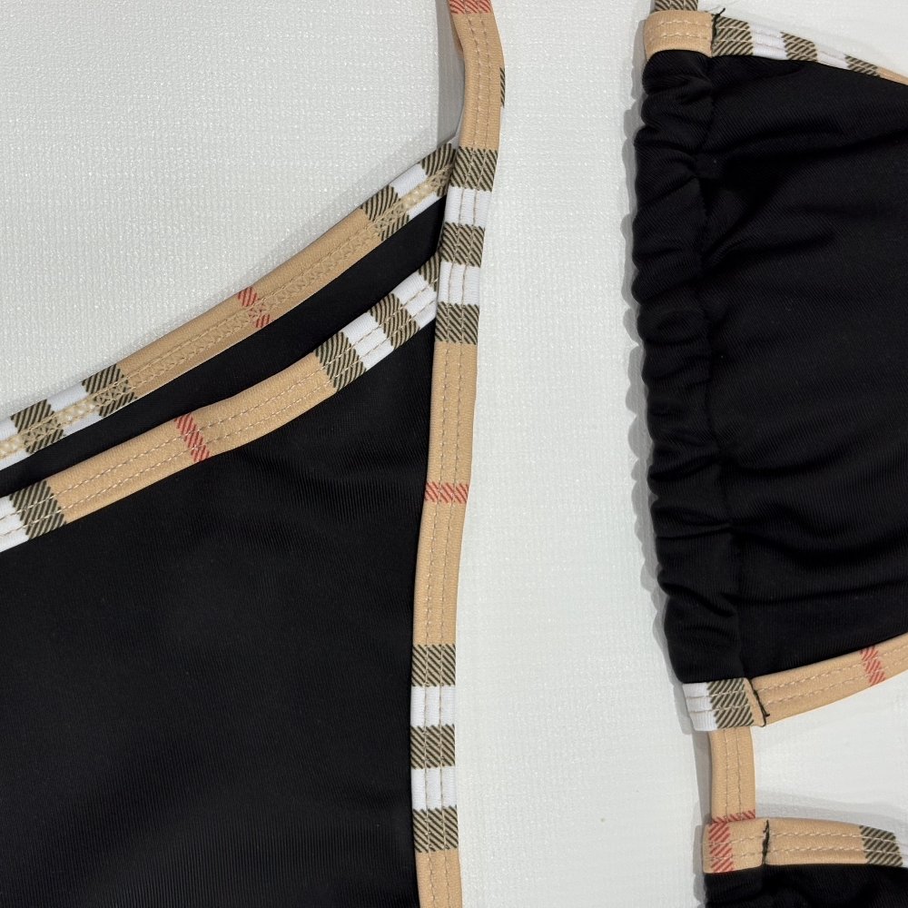 Sexy Two Pieces Bikini Set Luxury Brand Design Stripe Halter Swimwear Women Female Swimsuit 4