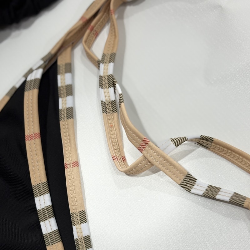 Sexy Two Pieces Bikini Set Luxury Brand Design Stripe Halter Swimwear Women Female Swimsuit 2