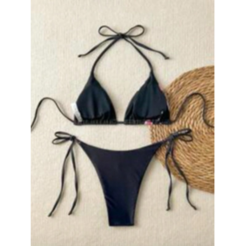 Sexy Printed Leopard Print Bikini Set LaceUp Top Triangle Swim Trunks For Women 6