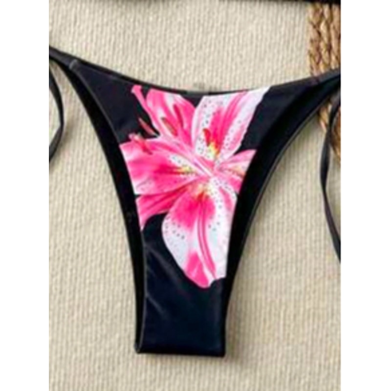 Sexy Printed Leopard Print Bikini Set LaceUp Top Triangle Swim Trunks For Women 3