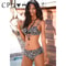 Vintage Push Up Bikini Set Swimwear Women's Swimsuit Plus Size Leopard Bathing Suit Beachwear