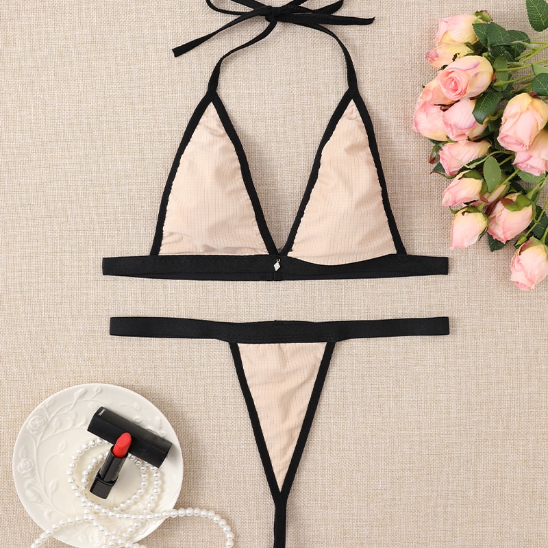 Women's Sexy Swimsuit Micro Bikini Thong Swimming Suit Set