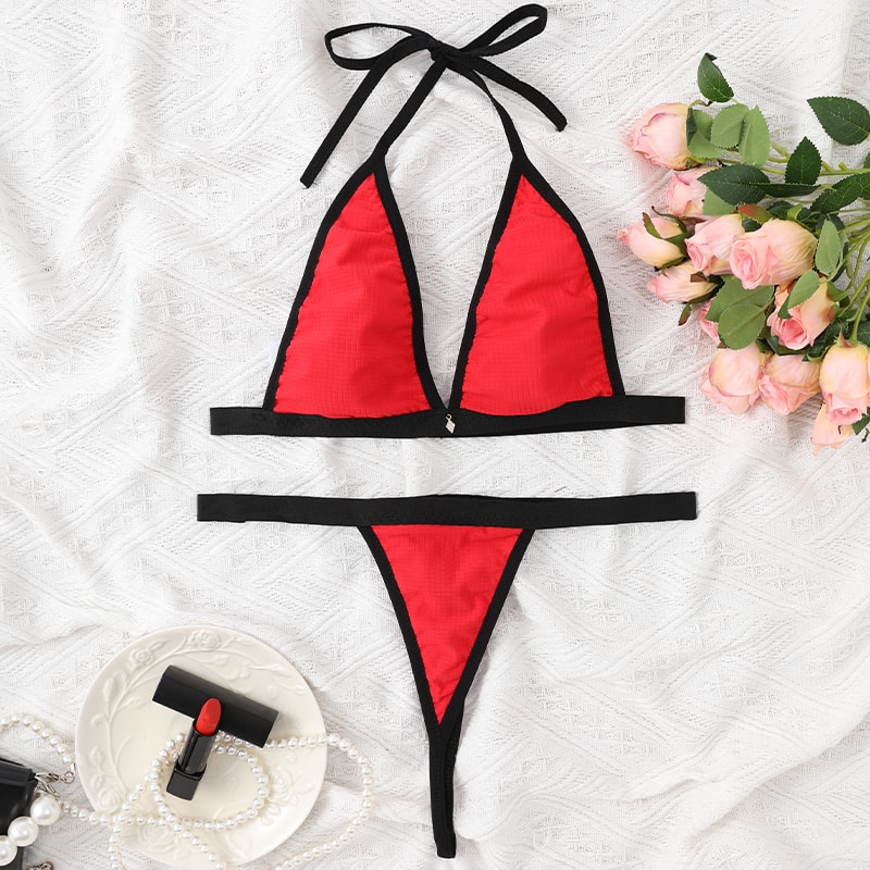 Women's Sexy Swimsuit Micro Bikini Thong Swimming Suit Set