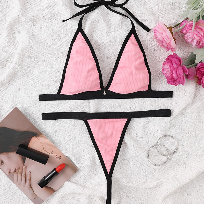 Women's Sexy Swimsuit Micro Bikini Thong Swimming Suit Set