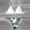 Leaves Print Swimwear Bikini Set For Women PushUp Padded Beachwear Bather Summer Bathing Set 2