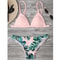 Leaves Print Swimwear Bikini Set For Women PushUp Padded Beachwear Bather Summer Bathing Set 3