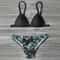 Leaves Print Swimwear Bikini Set For Women PushUp Padded Beachwear Bather Summer Bathing Set 5