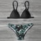 Leaves Print Swimwear Bikini Set For Women PushUp Padded Beachwear Bather Summer Bathing Set 5
